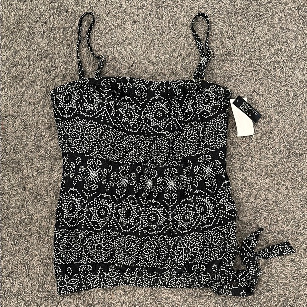 Black and White Patterned Swim Tank
